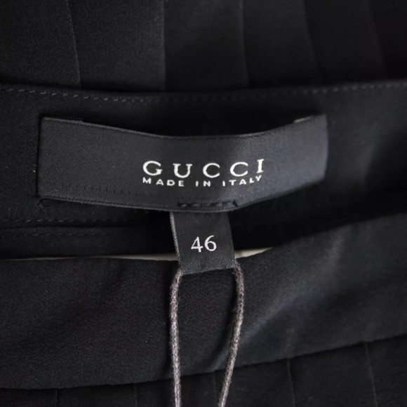 GUCCI $1899 Runway Silk Pleated Black/White Skirt, New - Picture 7 of 7